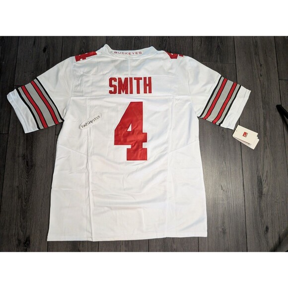 Jeremiah Smith #4 Ohio State Buckeyes White Jersey Stitched Size Large - Picture 2 of 4